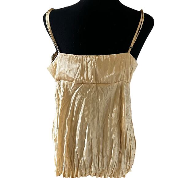 Bisou Bisou Women’s 90s Y2K Babydoll Tank Top Gold Side Large - Picture 2 of 8